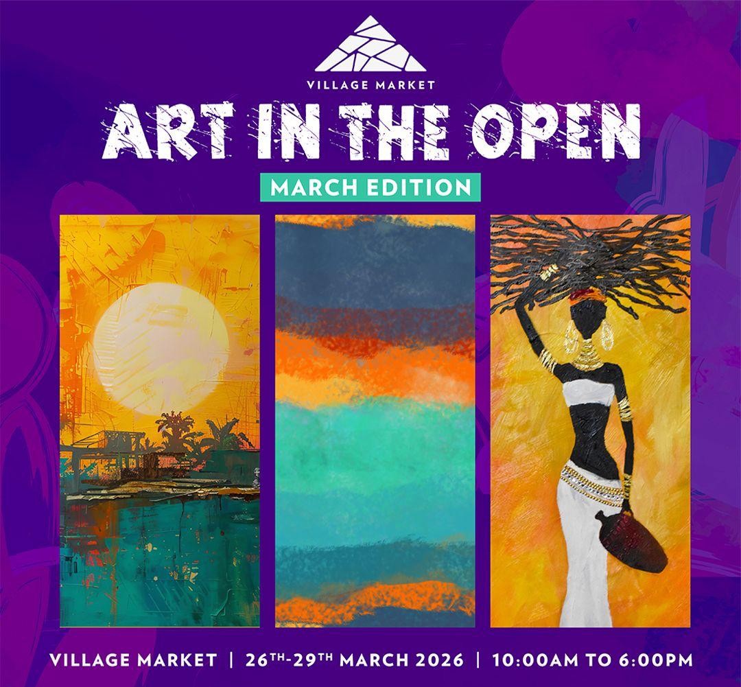 Art In The Open — March Edition 2026 event poster at Village Market